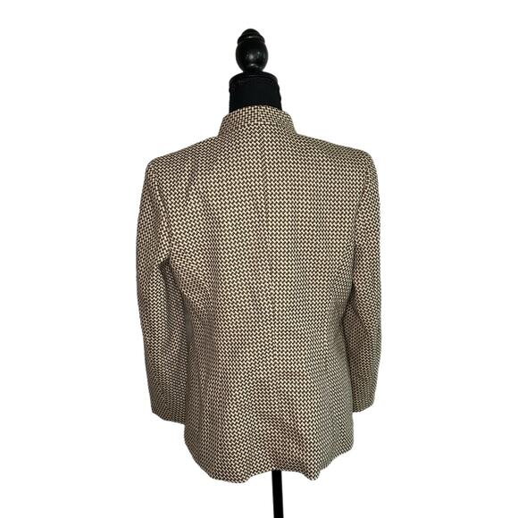 Talbots Women’s Brown Houndstooth Wool Blazer, Size 10, Pre-owned - Picture 2 of 6